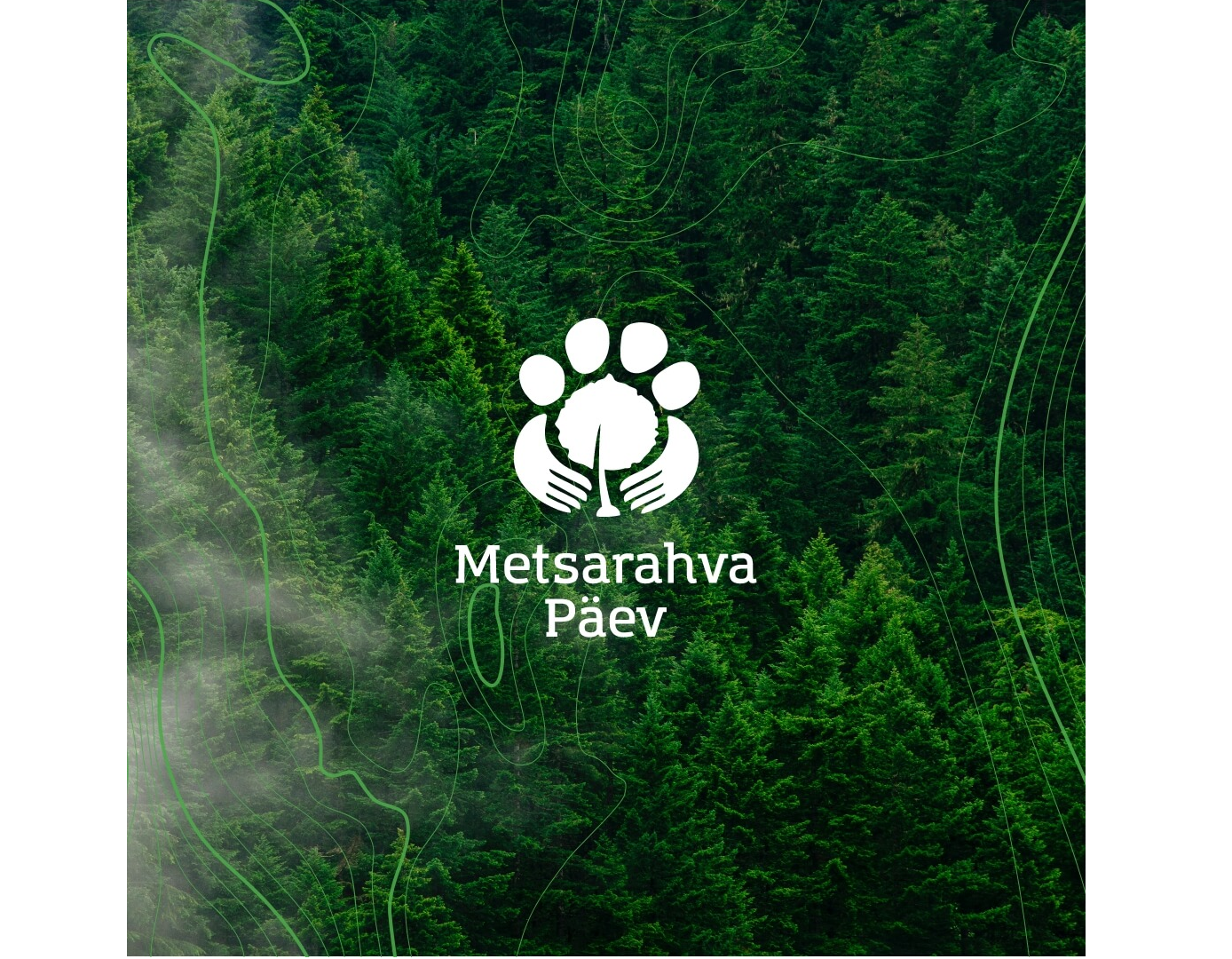 Metsarahvapäeva logo metsa taustal