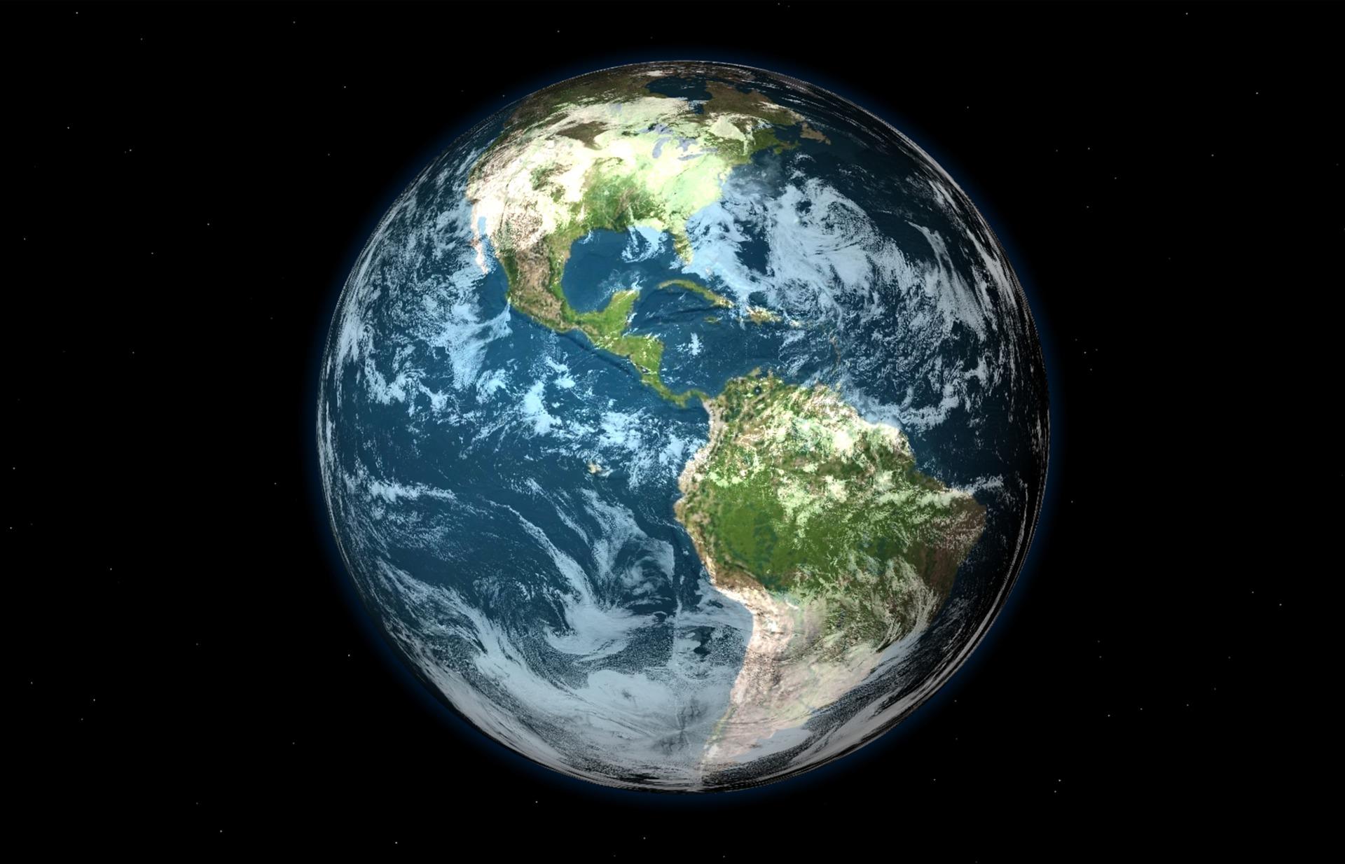 Planeet Maa, nähtavad Põhja- ja Lõuna-Ameerika