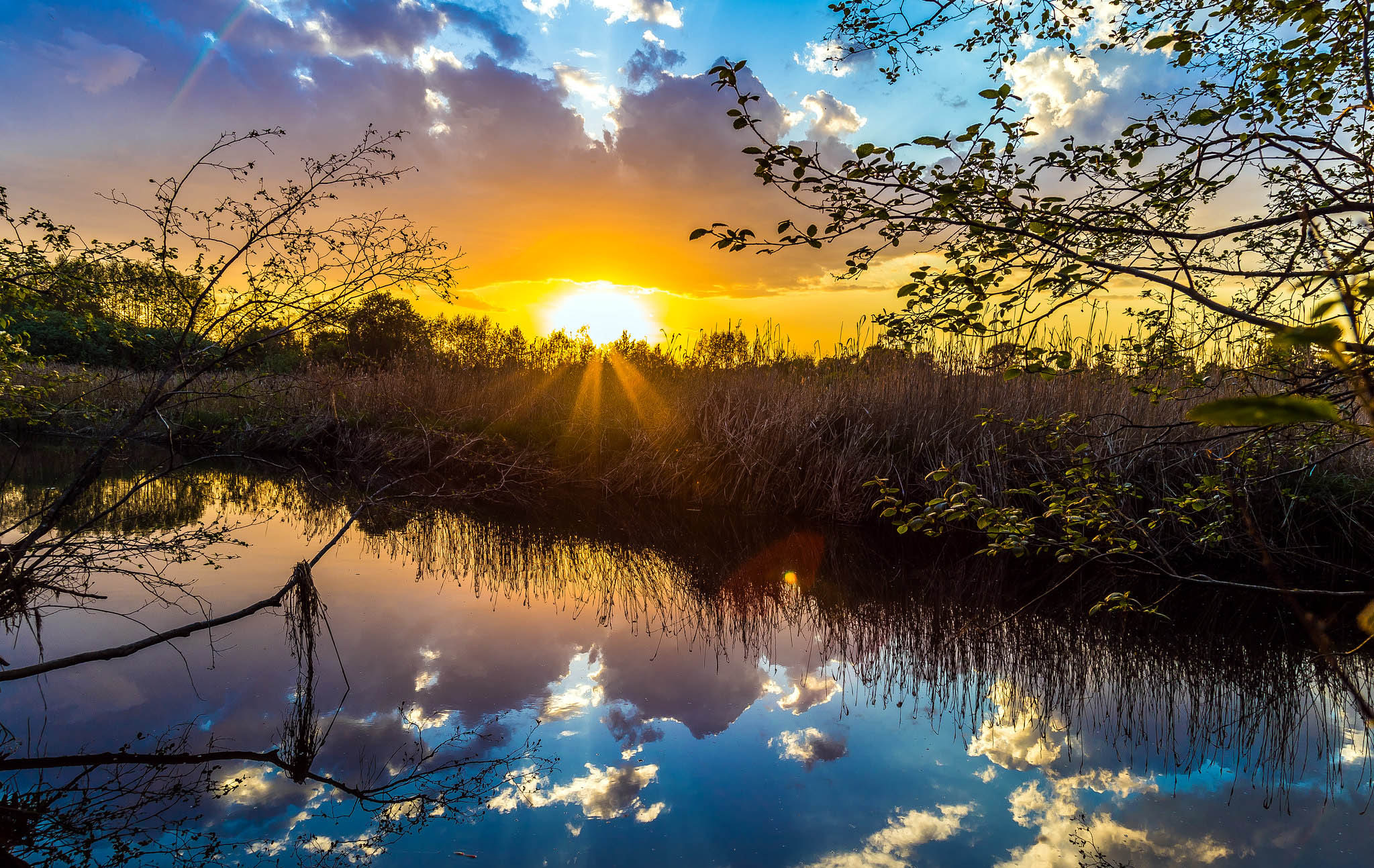 River and a sunset